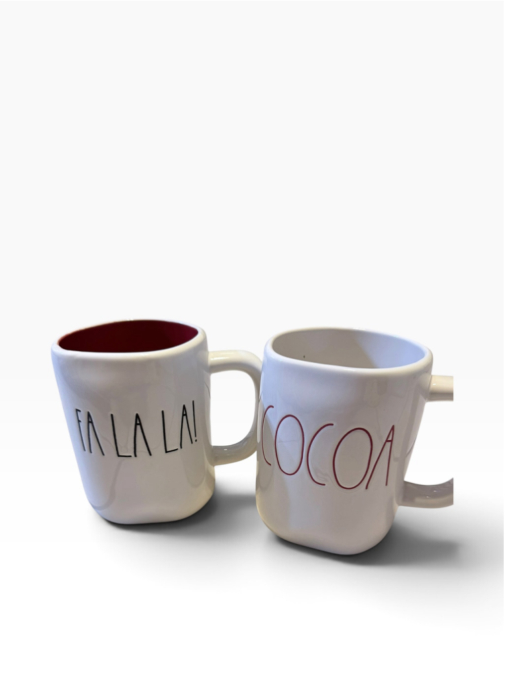 Rae Dunn Holiday Mug Set One Size White Red Fa La La Cocoa